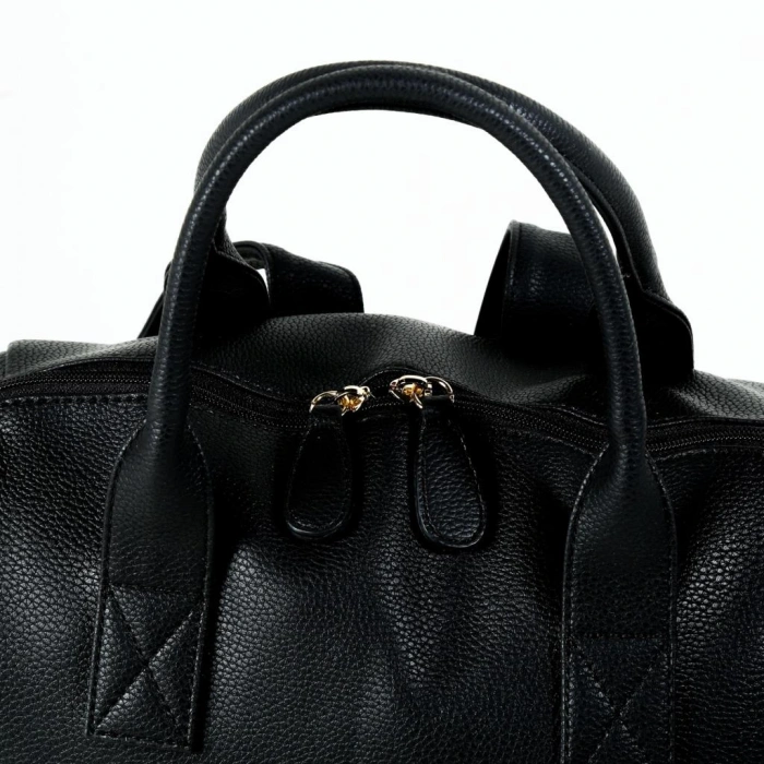 Timion Kitty Deri Anne Bebek Bakım Sırt Çantası 7271 Siyah