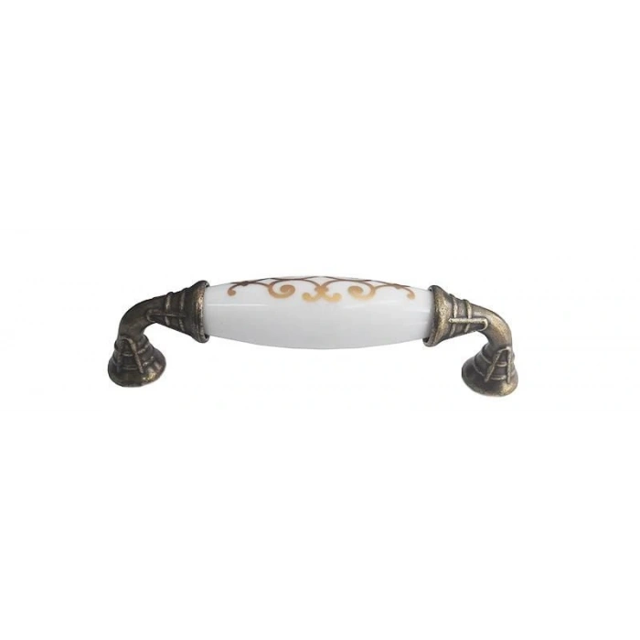 Timion Klasik Silindir Kulp Antik Sarı 96 Mm