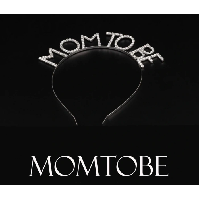 Kristal Taşlı Gümüş Renk Mom to Be Tacı Anne Tacı