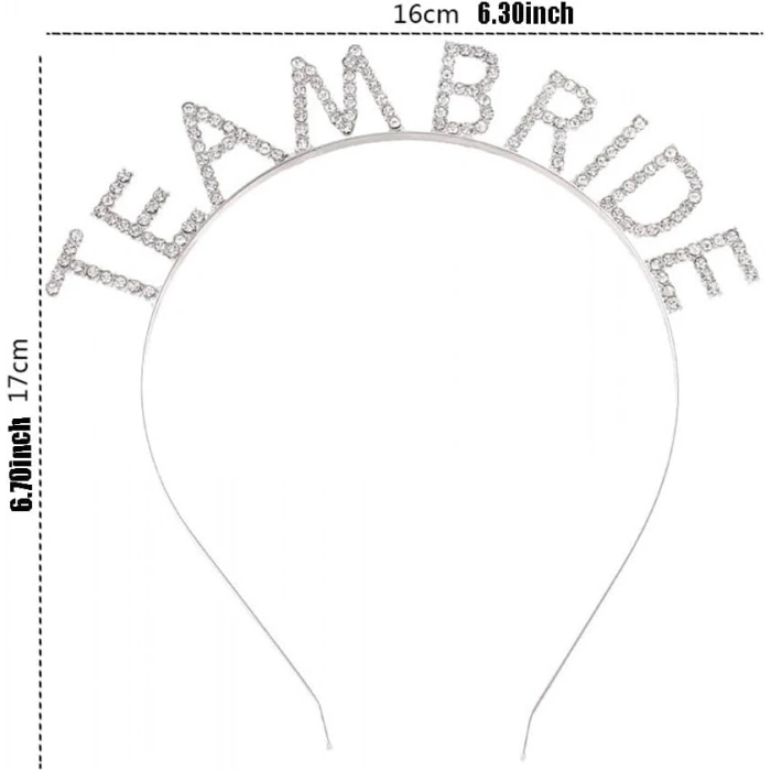 Kristal Taşlı Gümüş Renk Team Bride Gelin Tacı (5148)