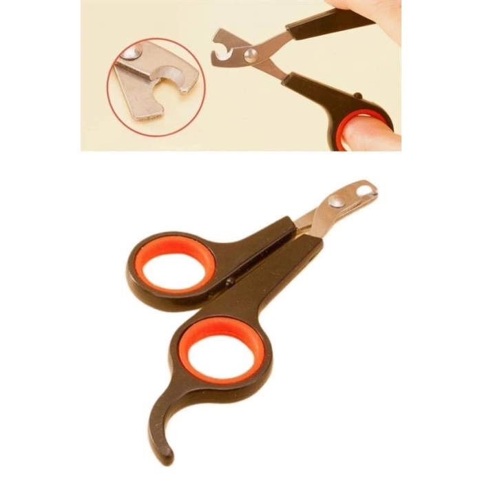 Küçük Çelik Uçlu Kedi Köpek Evcil Hayvan Tırnak Makası Pati Bakım Aleti Ergonomik Kaymaz Sap (5148)