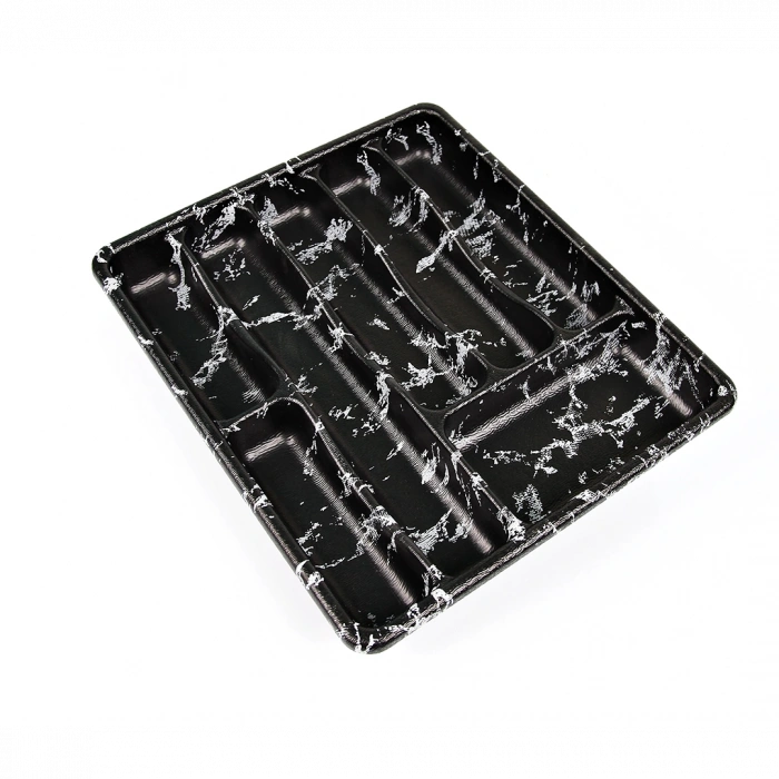 Küçük - Siyah - 7 Bölmeli Çekmece İçi Kaşıklık 36x32cm (5148)