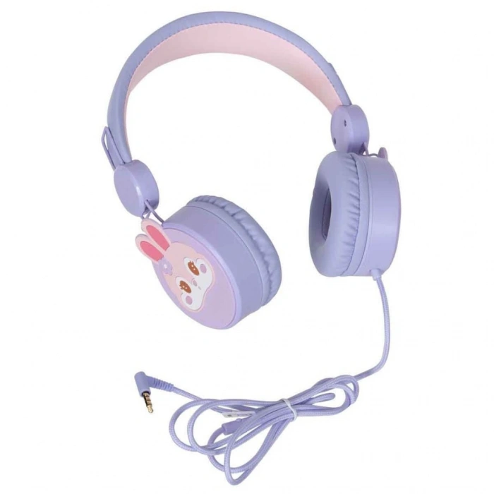 Timion KULAKLIK MİKROFONLU KABLOLU TAVŞAN RESİMLİ LİLA