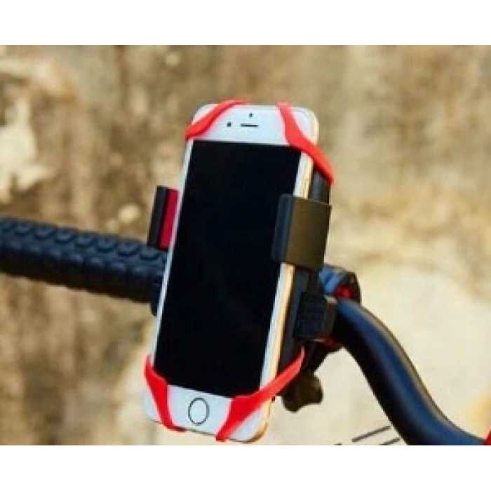 Lastik Destekli Standlı Bisiklet Telefon Tutucu