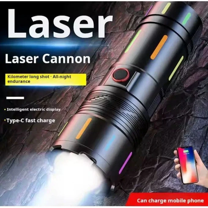 Timion Led El Feneri 2000 Lümen Usb Şarj Edilebilir Flash Işığı Yüksek Güçlü El Feneri Taktiksel Uzun Menzil El Lambası Xa-b707 (5148)