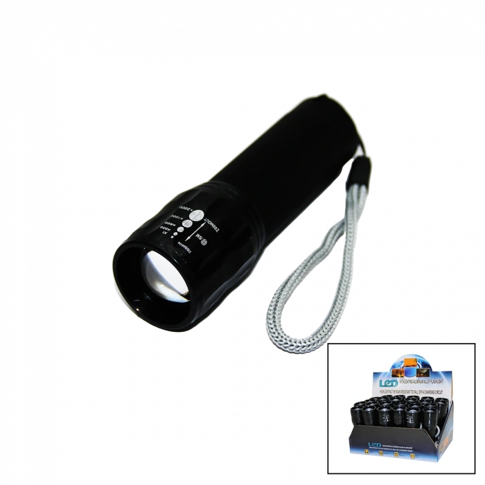 Led Gold Orıon Hıghlıghtıng Aluminum Flashlight Pilli Zoomlu El Feneri Metal Kasa (5148)