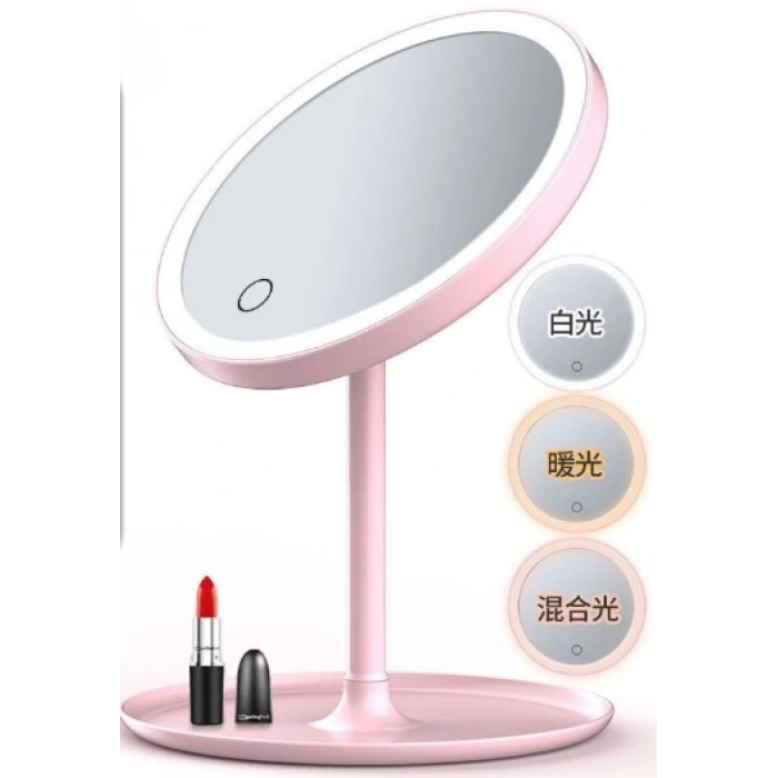 Led Işıklı Dokunmatik Makyaj Aynası 3 Kademeli Işık Ayarlı