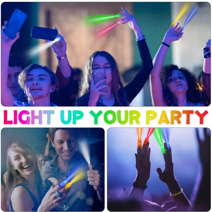 Led Işıklı Renkli Püsküllü Parmak Işığı 4 Renk 4 Adet