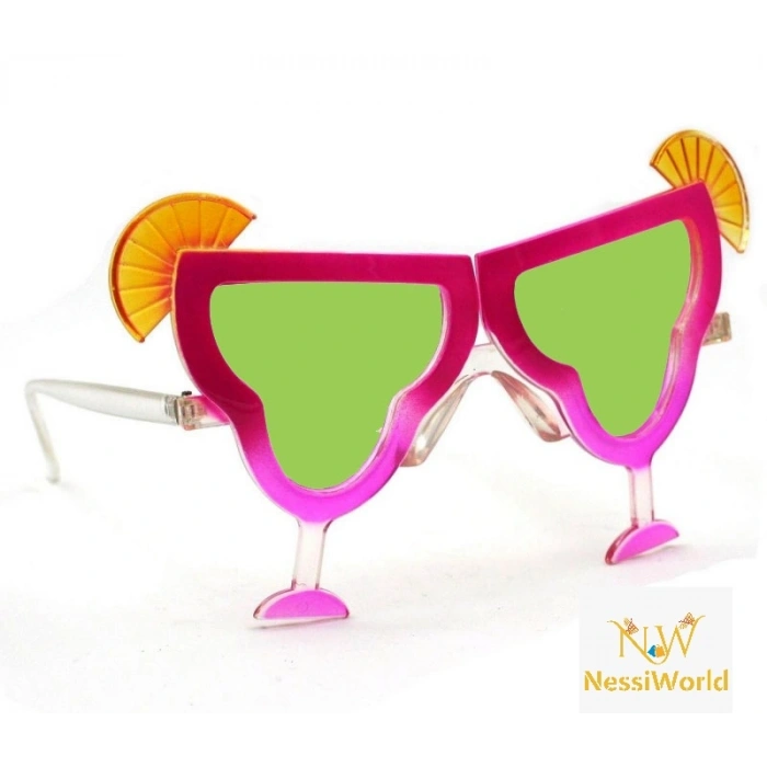 Margarita Bardak Şeklinde Parti Gözlüğü Pembe 16x8 cm