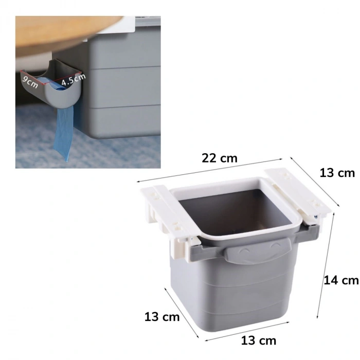 Masa Altı Sürgülü Mini Çöp Kovası (5148)