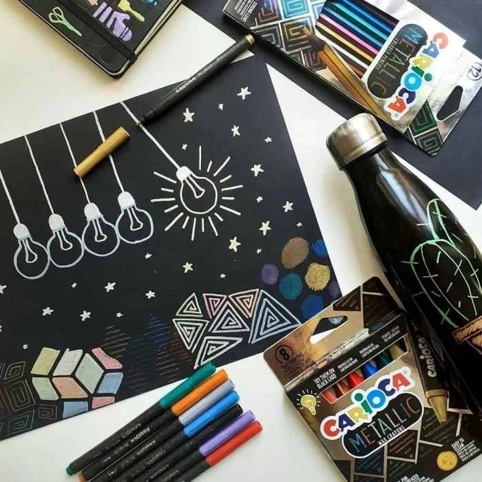 Metalik Kuru Boya Kalemi 12Li