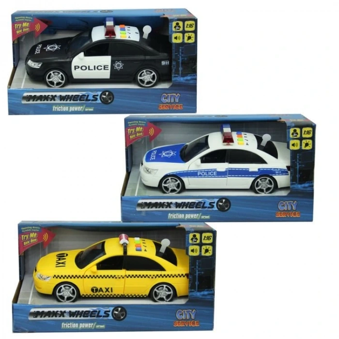 Timion NessiWorld 1:16 Sesli Işıklı Polis ve Taksi