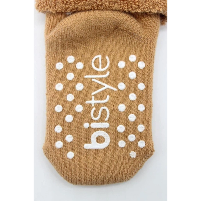 NessiWorld Çemberli Kaymaz Havlu Soket Çorap 2Li BS10503 Bej-Hardal(ADET FİYATIDIR)