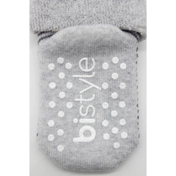 NessiWorld Çemberli Kaymaz Havlu Soket Çorap 2Li BS10503 Gri-Antrasit(ADET FİYATIDIR)