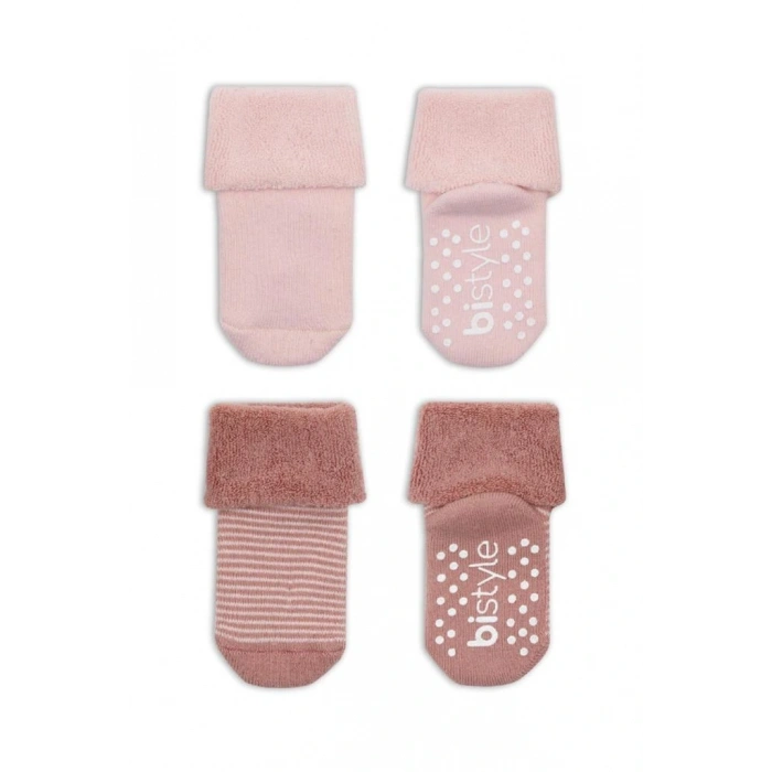 NessiWorld Çemberli Kaymaz Havlu Soket Çorap 2Li BS10503 Pudra Pembe (ADET FİYATIDIR)