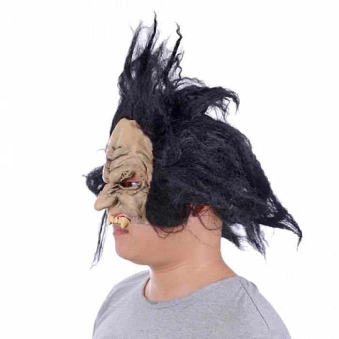 NessiWorld Dişli Korku Maskesi Saçlı Yarım Surat