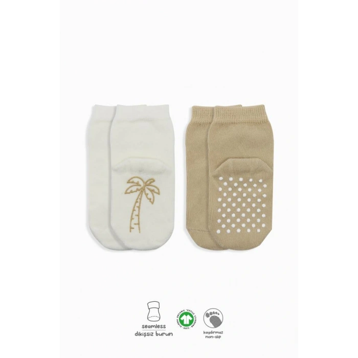 NessiWorld Meyve Figürlü Kaymaz Soket Çorap 2Li BS10105 Bej Ekru(ADET FİYATIDIR)