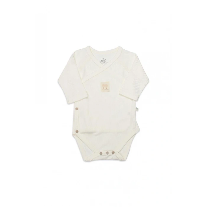 NessiWorld Organic Modal Flying Balloons Kruvaze Uzun Kol Body BS17121 Ekru