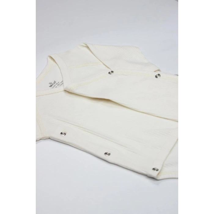 NessiWorld Organic Modal Flying Balloons Kruvaze Uzun Kol Body BS17121 Ekru