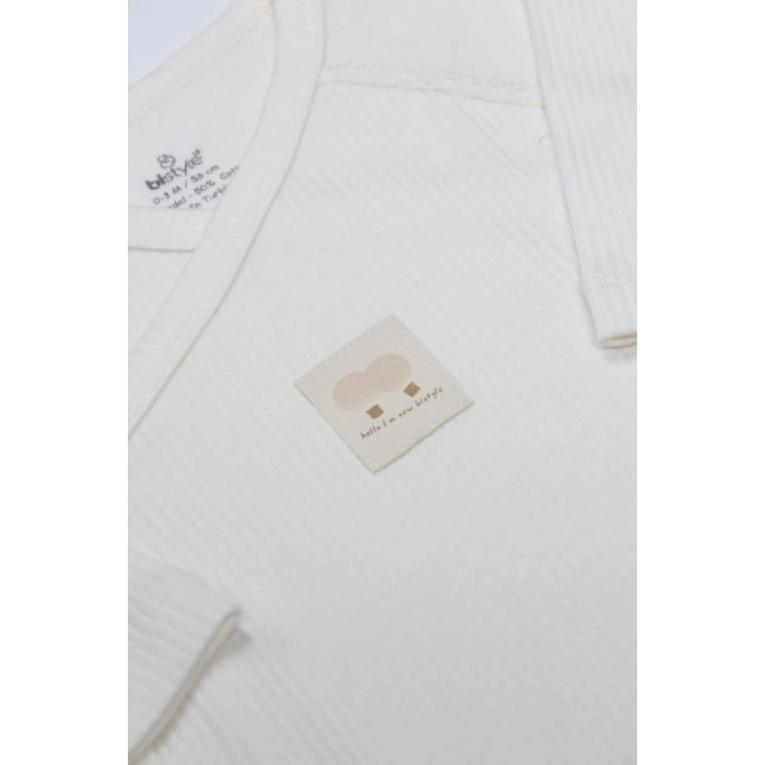 NessiWorld Organic Modal Flying Balloons Kruvaze Uzun Kol Body BS17121 Ekru