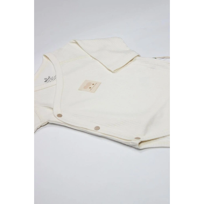 NessiWorld Organic Modal Flying Balloons Kruvaze Uzun Kol Body BS17121 Ekru