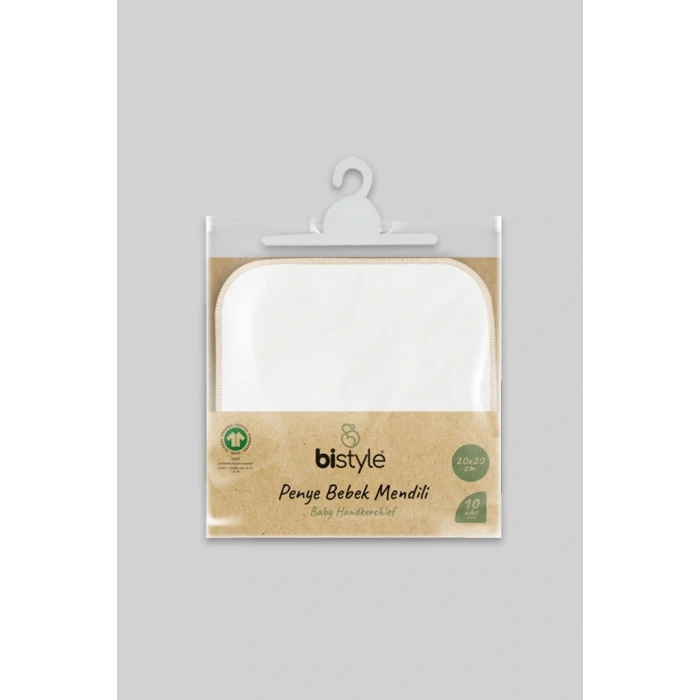 NessiWorld Organik 20x20 10Lu Penye Mendil 90102 Ekru