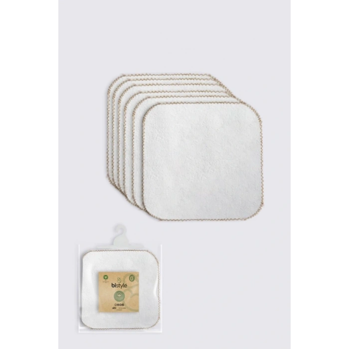 NessiWorld Organik 28x28 6Lı Havlu Mendil 90105 Ekru