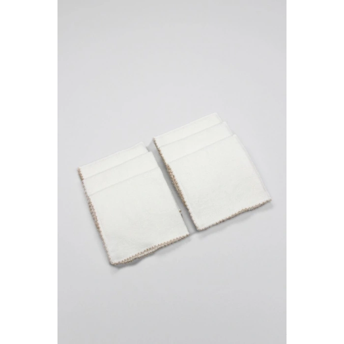 NessiWorld Organik 28x28 6Lı Havlu Mendil 90105 Ekru