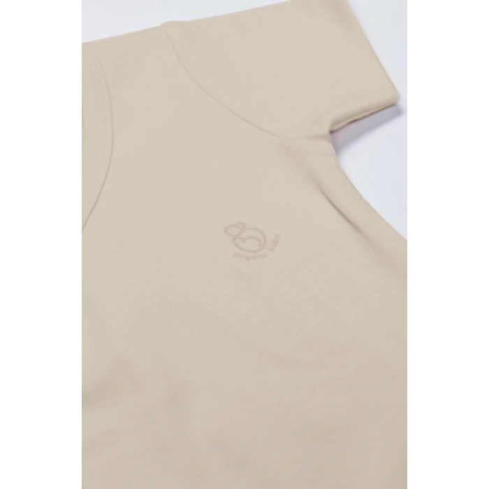 NessiWorld Organik Natural Basic Style Kruvaze Yarım Kol Body BS17101 Bej