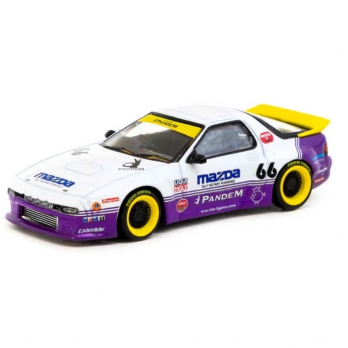 NessiWorld Tarmac Works 1/64 Pandem Mazda RX-7 FC3S White / purple - HOBBY64