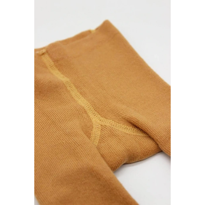 Tekli Kaymaz Mix Havlu Külotlu Çorap 50501 Hardal