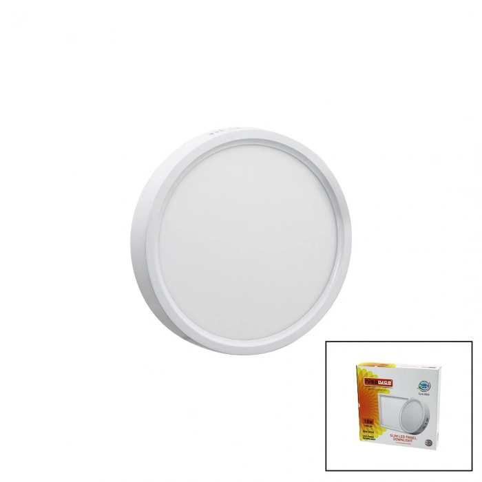 NİSALUCE EPL-18SÜ 18W BEYAZ METAL KASA SIVA ÜSTÜ YUVARLAK LED SLİM PANEL 1260LM BEYAZ=6500K 30.000 SAAT ÖMÜR (5148)