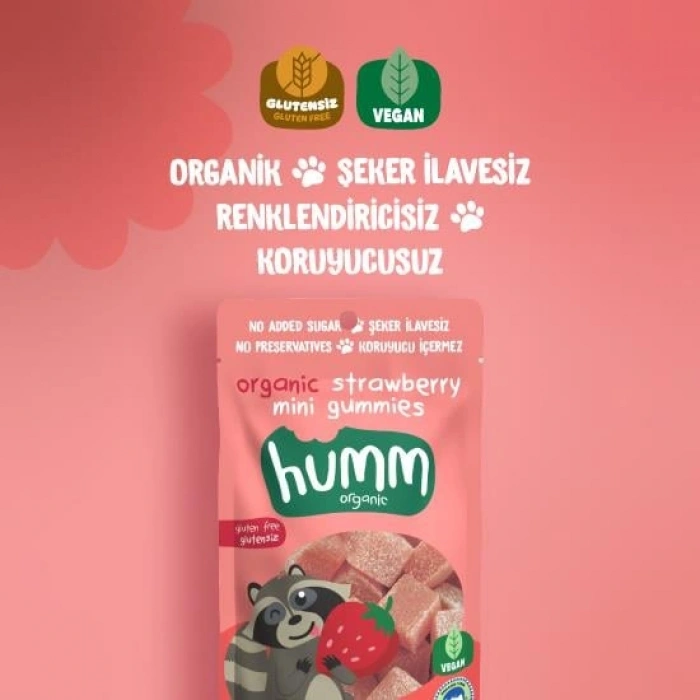 Timion Organik Çilekli Glutensiz Vegan Mini Küpler 30 Gr