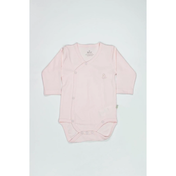 Organik Natural Basic Style Kruvaze Uzun Kol Body BS17102 Pembe