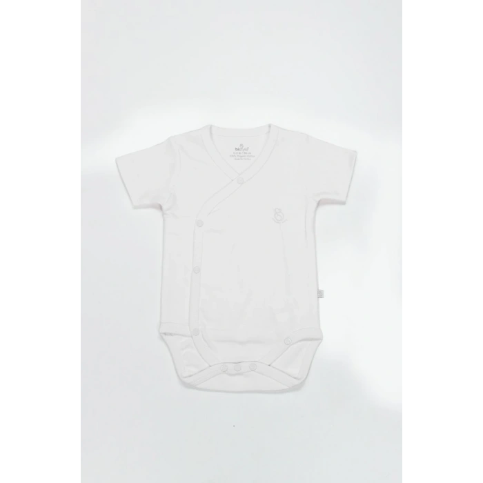 Organik Natural Basic Style Kruvaze Yarım Kol Body BS17101 Beyaz