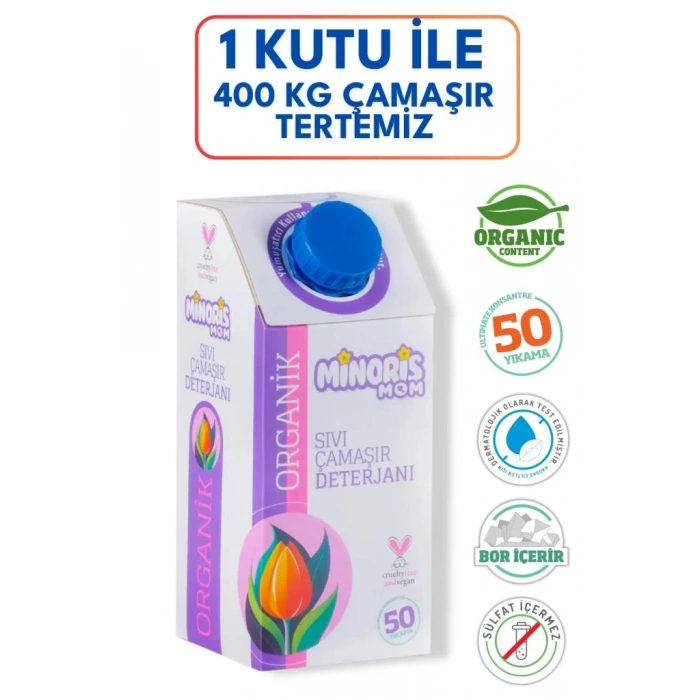 Organik Sıvı Çamaşır Deterjanı 1 Lt 50 Yıkama
