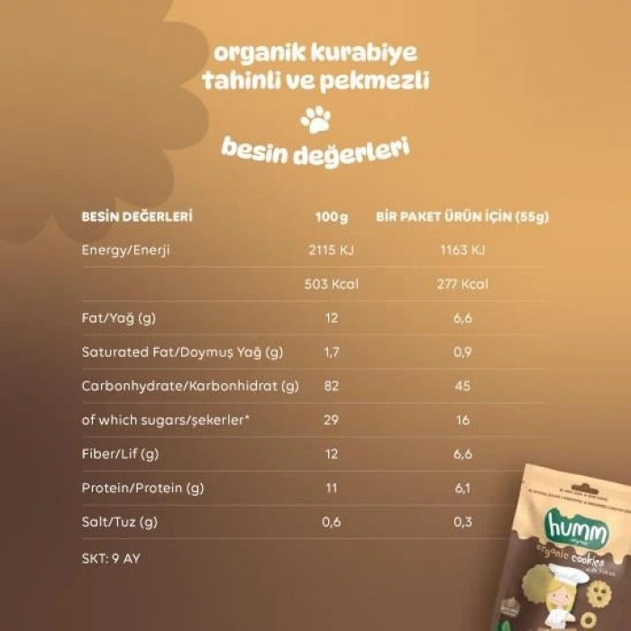 Timion Organik Tahinli ve Pekmezli Vegan Kurabiye 55 Gr