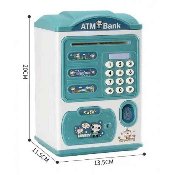 Parmak İzi Okumalı Elektronik Şifreli Otomatik Kağıt Para Alan ATM Kumbara