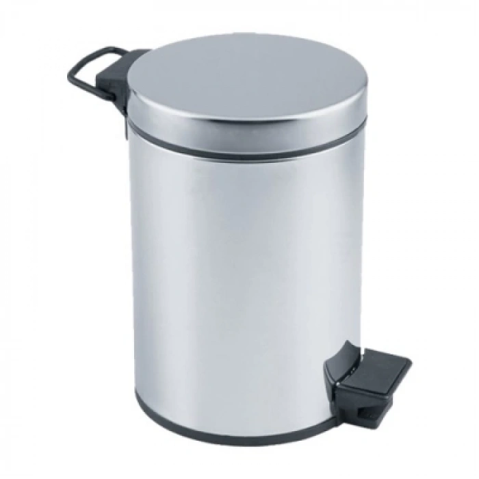 Pedallı 3lt Krom Metal Çöp Kovası (5148)