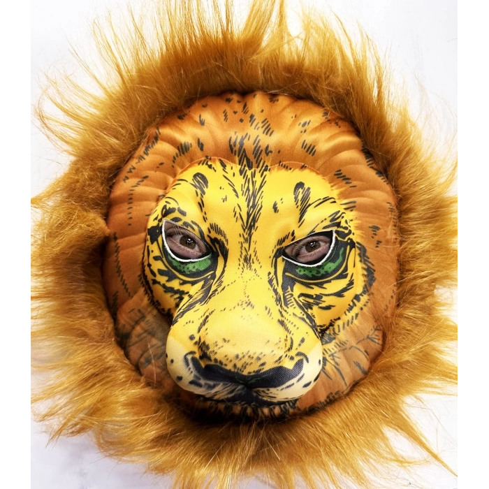 Peluş Aslan Maskesi Kahverengi Yeleli Mega Peluş 33 No (5148)