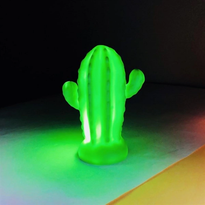 Pilli Silikon Led Işıklı Sevimli Kaktüs Gece Lambası Aydınlatması (5148)