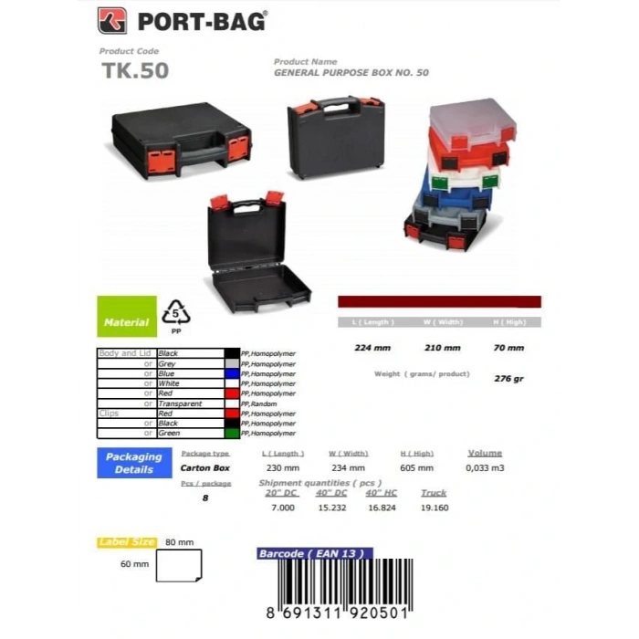 Timion Portbag Tk50 Çok Amaçlı El Aleti Çantası