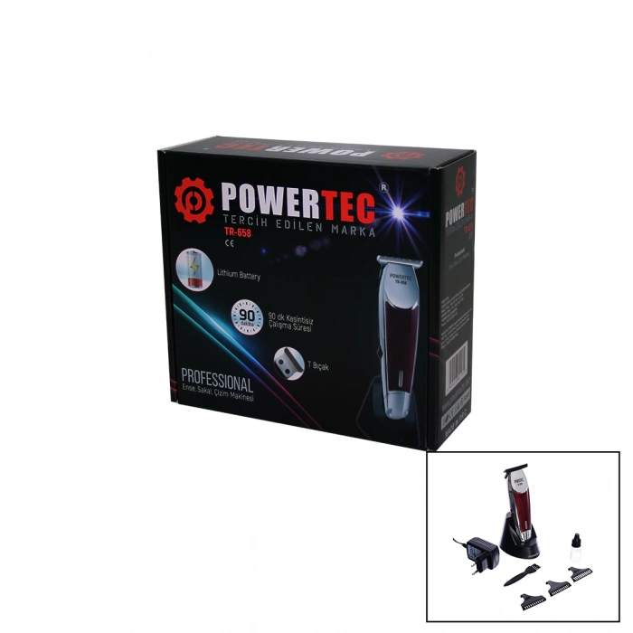 Powertec Tr-658 Saç Sakal Ense Çizim Traş Makinesi T Bıçak (5148)