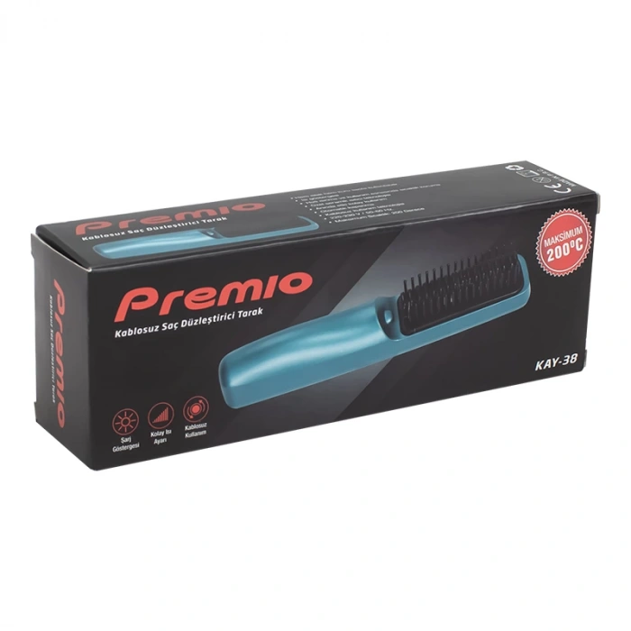 Premıo Kay-38 Şarj Göstergeli Kablosuz Taşınabilir Saç Düzleştirici Tarak (5148)