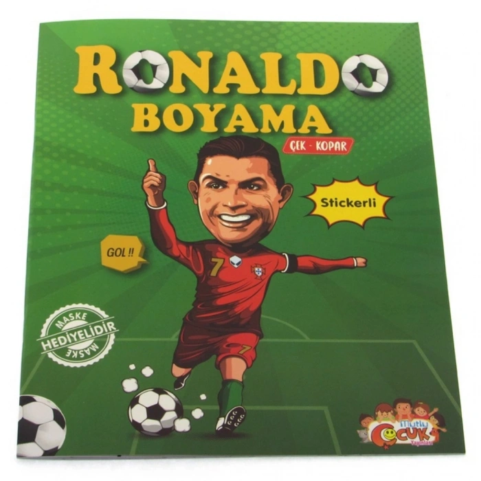 Ronaldo Çıkartmalı Maskeli Boyama Kitabı
