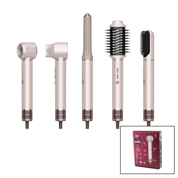 Rose Gold Air Brush 5in1=bukle-hacimle-düzleştir-2-fırça Saç Kurutma - Şekil Makinesi 1300w3-kdm.hız - Derece Shd-1729 (5148)