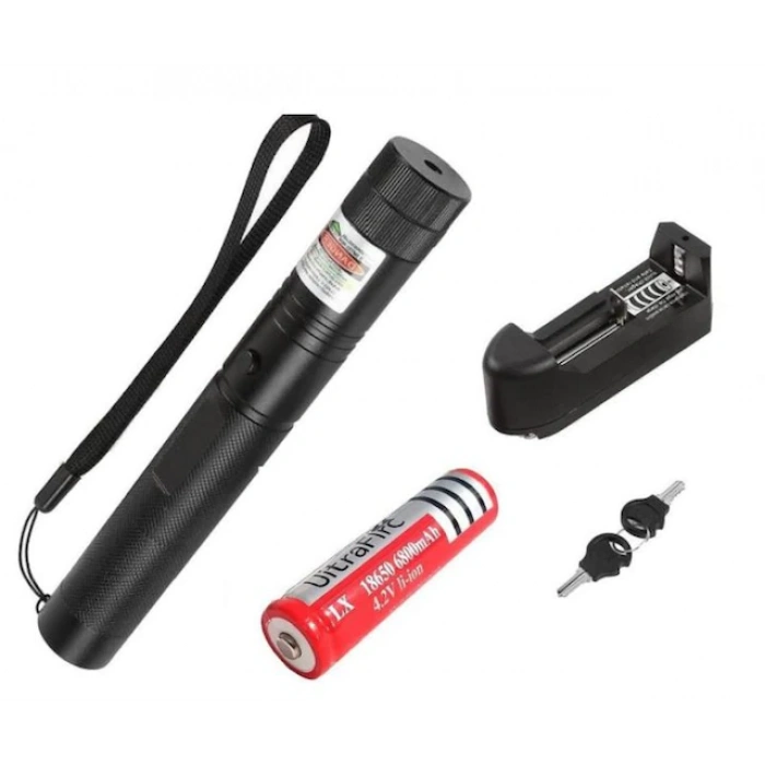 Şarjlı Yeşil Lazer Yakıcı Pointer 15 Km Lazer 1000 Mv (5148)