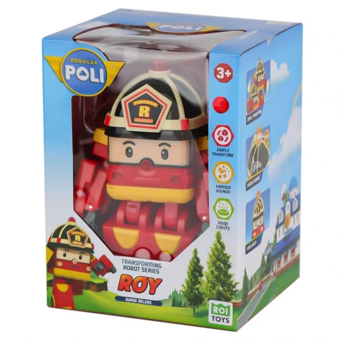 Timion Sesli ve Işıklı Robocar Poli Büyük Transforming Robot Roy