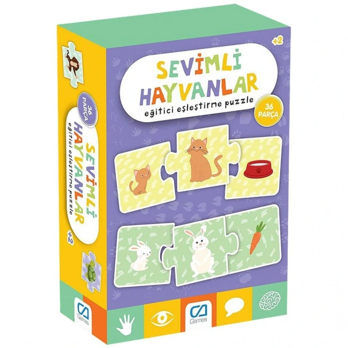Sevimli Hayvanlar Eğitici Eşleştirme Puzzle 36 Parça