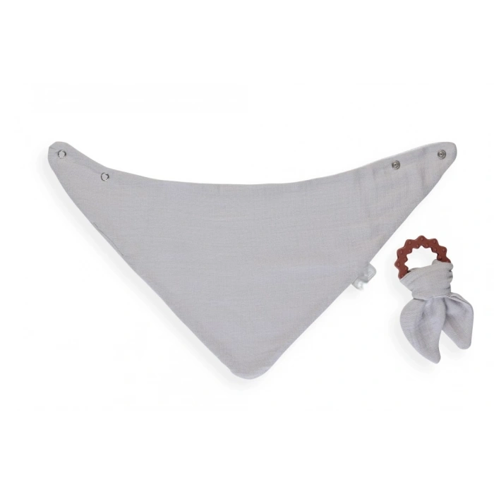 Timion Silikon Diş Kaşıyıcılı Müslin Önlük 736 Gri